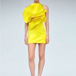 NWT ZARA VOLUMINOUS YELLOW MINI DRESS LIMITED EDITION 3341/662